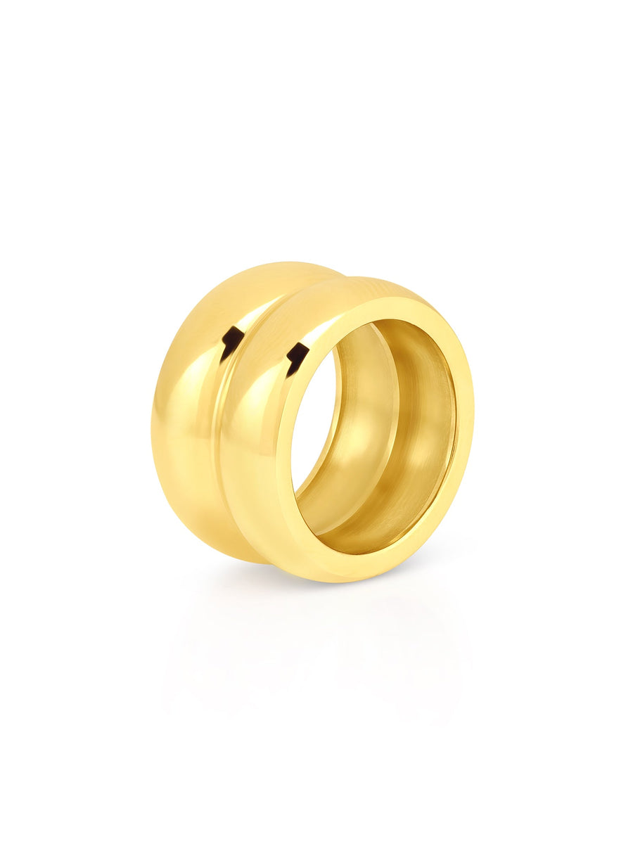 Golden Radiance 18 ct Gold Plated Statement Ring - ALALYA