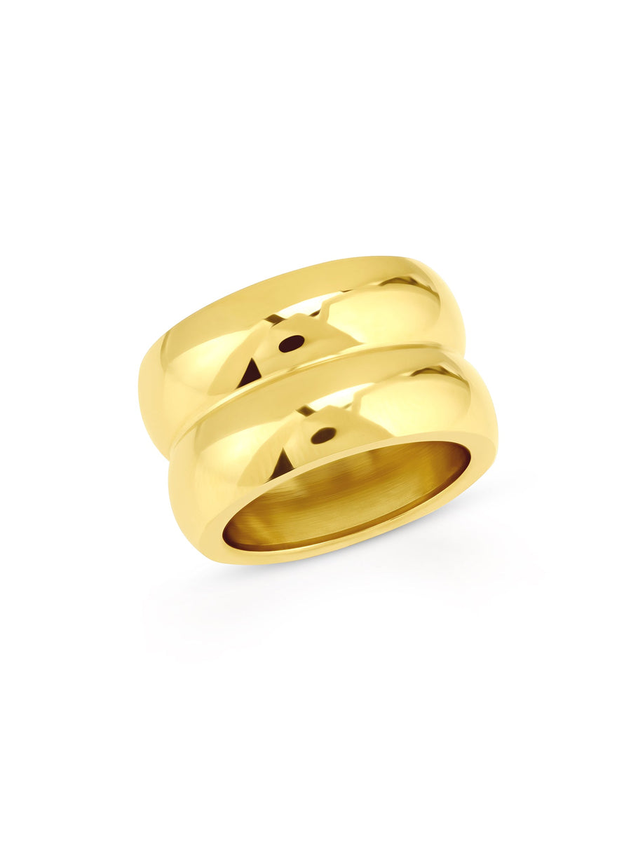 Golden Radiance 18 ct Gold Plated Statement Ring - ALALYA