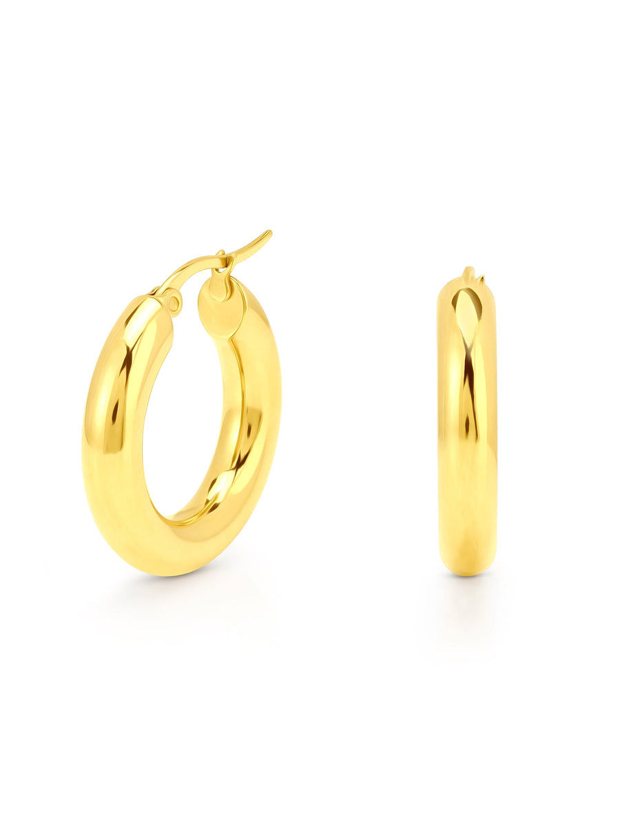 "Golden Radiance:Nickel - Free 18 ct Gold Hoop Earrings - ALALYA